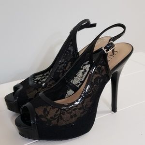 Sexy lacy black heels from guess